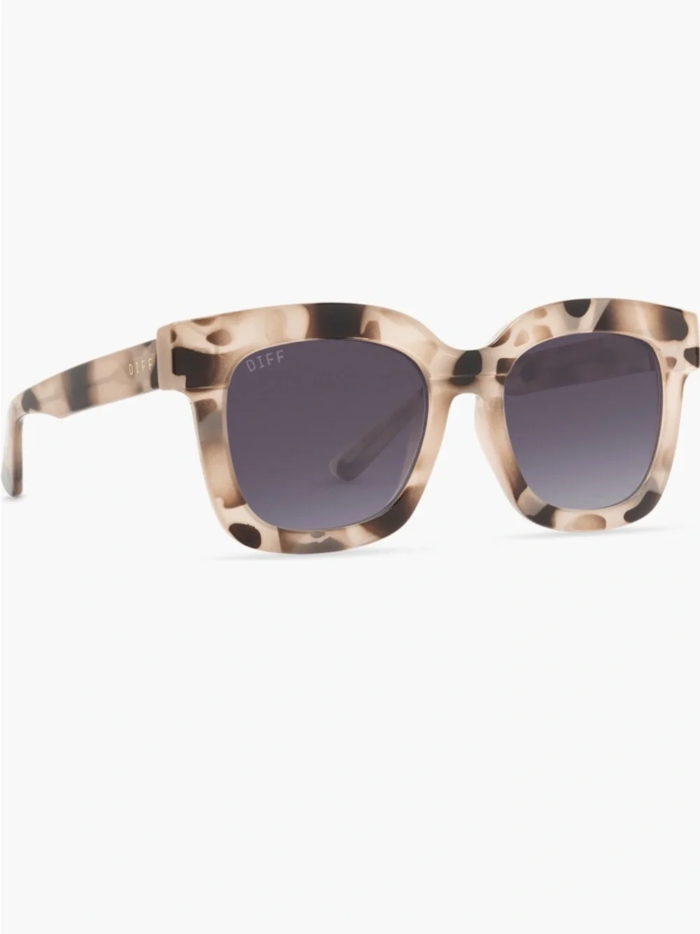 DIFF 56mm Makay Square Sunglasses in Cream Tortoise NWT